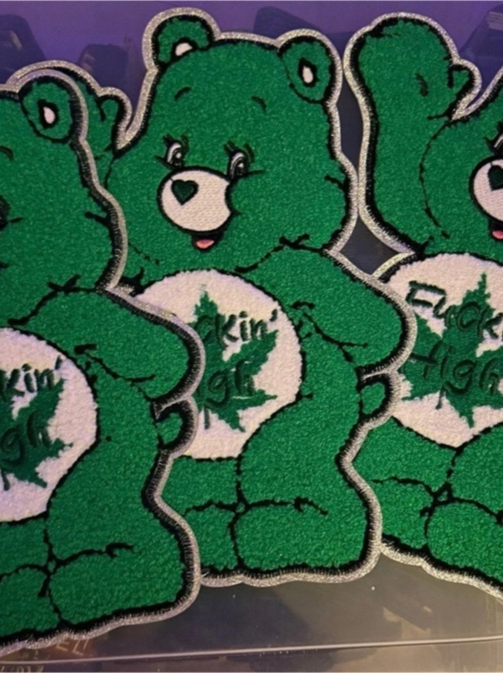 Green Bear Embroidered Patches
